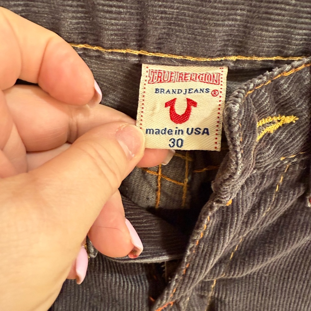 True Religion Dark Gray Corduroy Pants